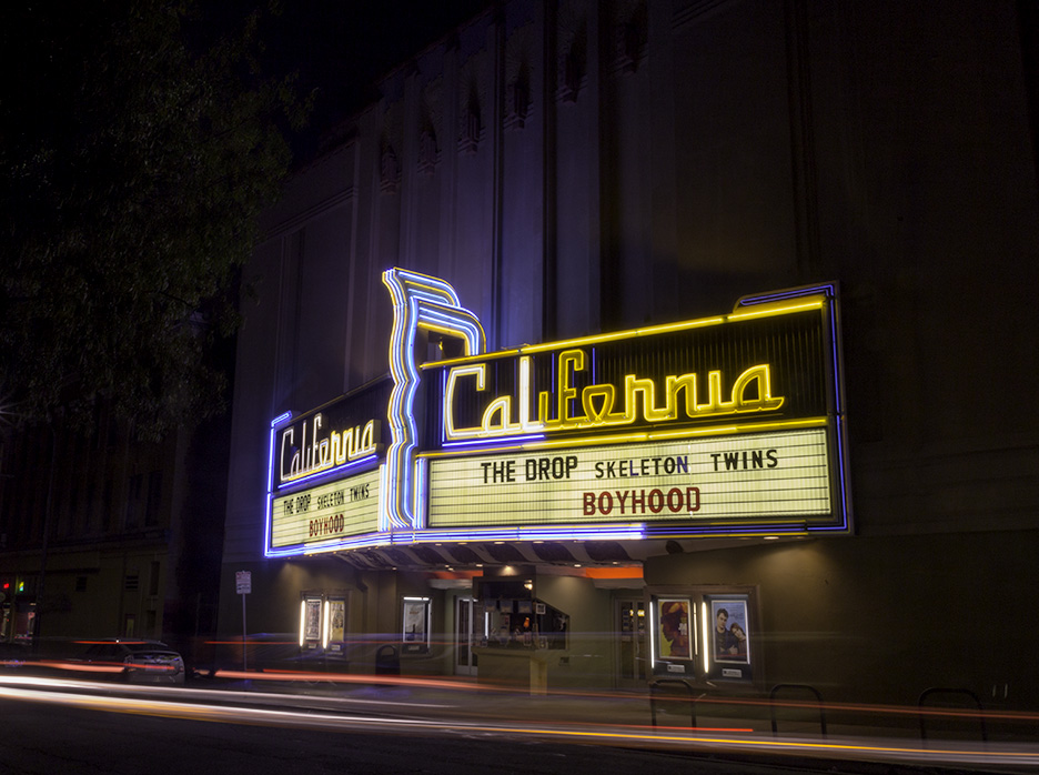 The Landmark California was built in 1913. It was originally a live stage theatre. The "Cal" is known for its Fleur de Lys motif.